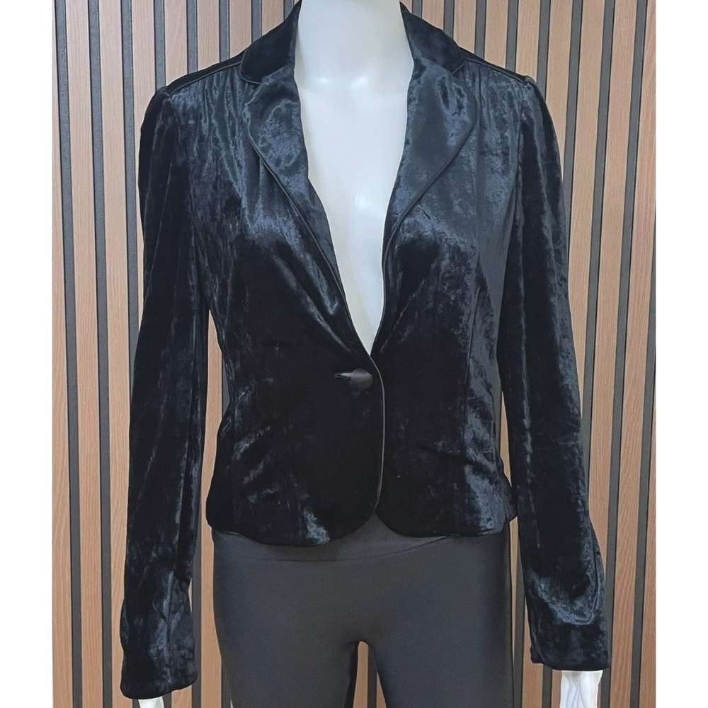 Express Women's S Black Blazer Velvet Rayon Coat‎ Chic Casual Career Business